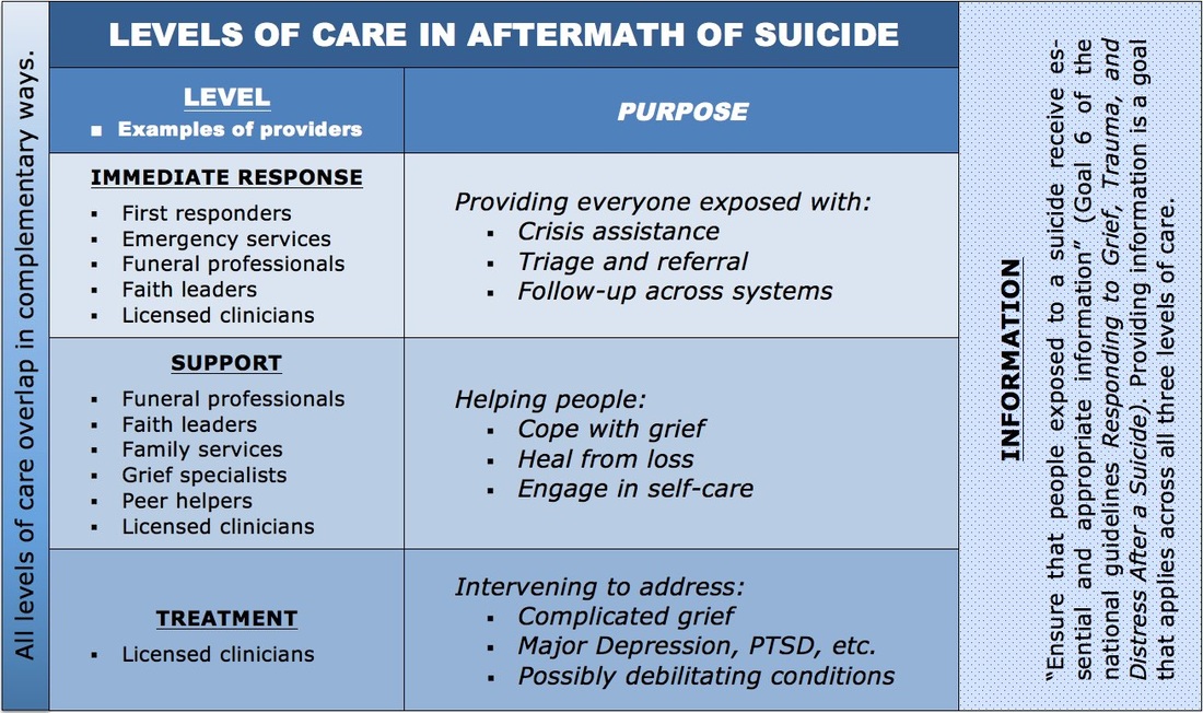 Infographic: Levels of Care in Aftermath of Suicide